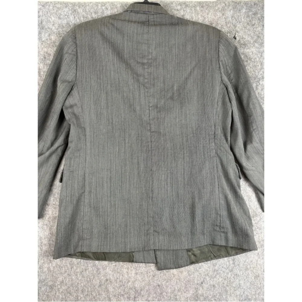 Sturbridge Blazer Men's Gray 100% Wool Double Breasted Peak Lapel Jetted Pockets